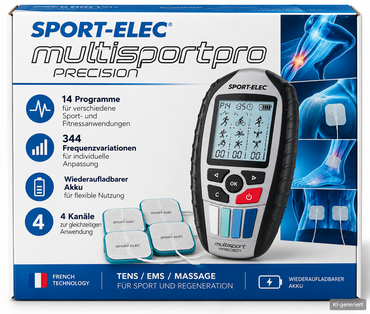 SPORT-ELEC Multisport Pro Precision EMS Elektrostimulator 4 Kanal 14 Programm E2