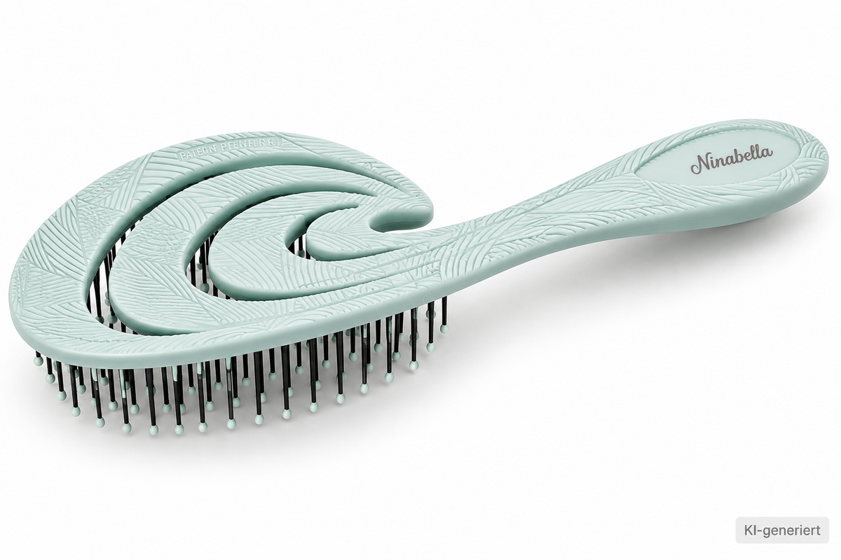Ninabella Bio Haarbürste Entwirrbürste Spiral Detangler Mintgrün Recycelt C2