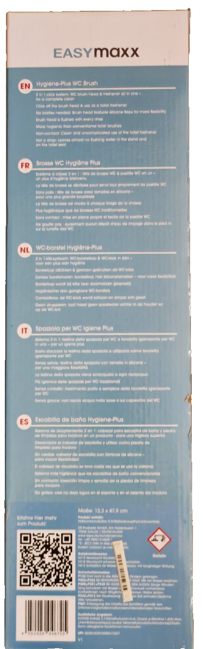 EASYmaxx WC Bürste Hygiene Plus 2in1 Spülstein Klo Bürste Weiß Schwarz