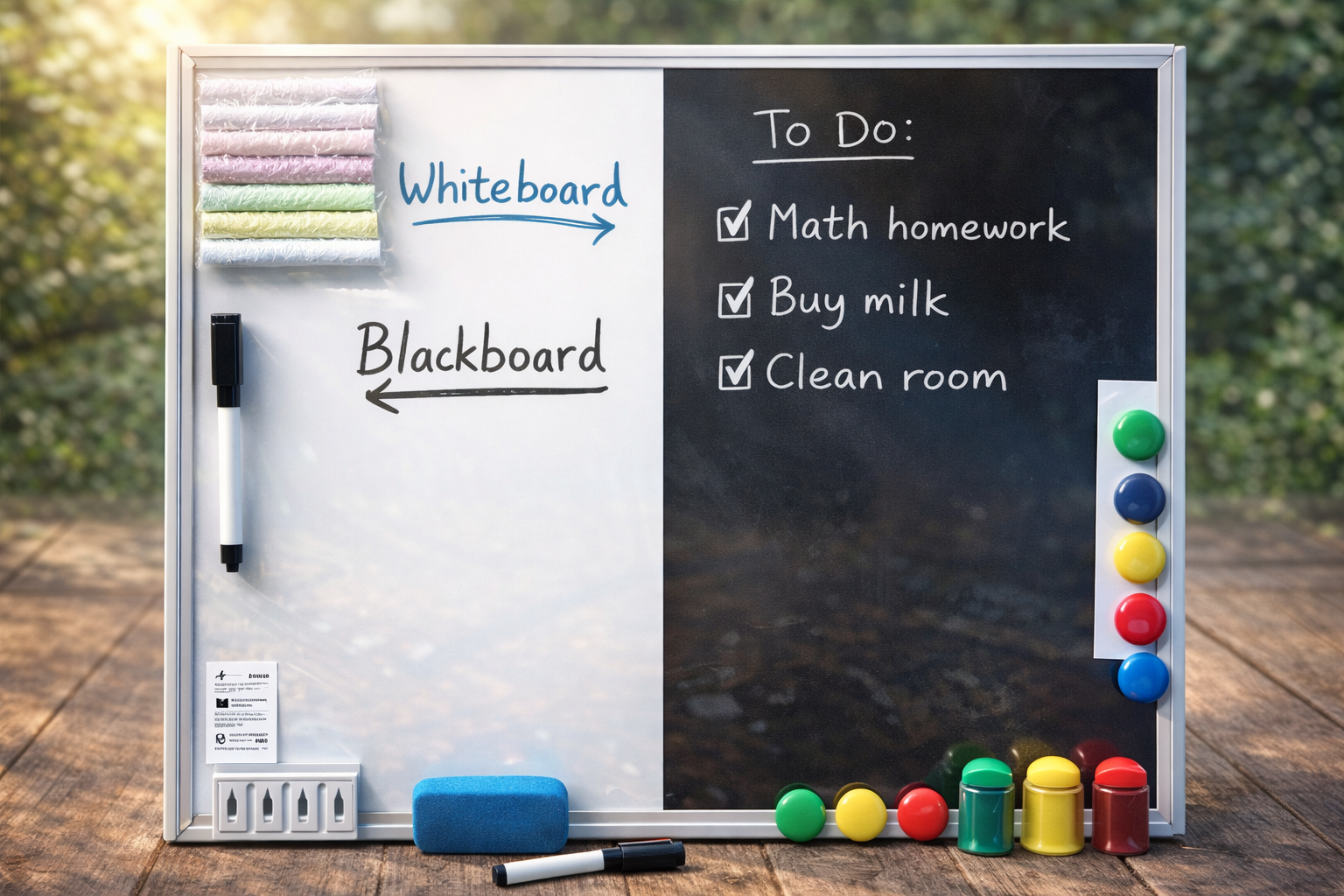 Navaris Kombiboard Magnettafel 60x40 – Whiteboard Pinnwand Alurahmen