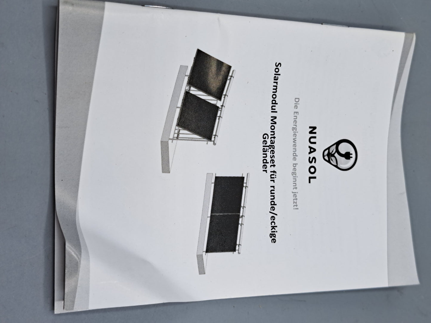 Nuasol Solarmodul Montageset für runde/eckige Geländer