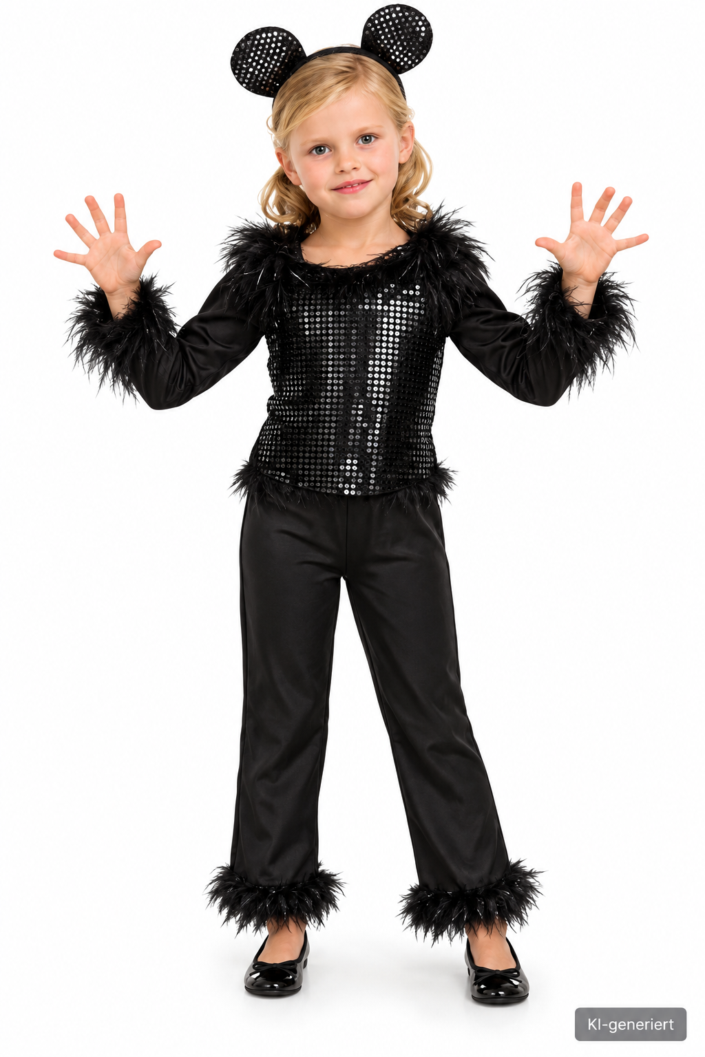 Magomora Kinder Zauberin Kostüm 6-8 Jahre Schwarz Fasching Halloween Hexe  G