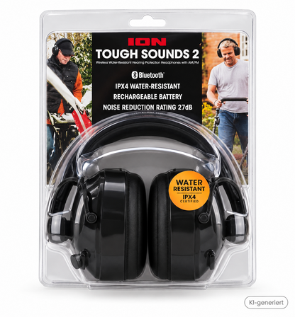 ION Tough Sounds 2 Gehörschutz Bluetooth Radio IPX4 27dB Kopfhörer Schwarz A8
