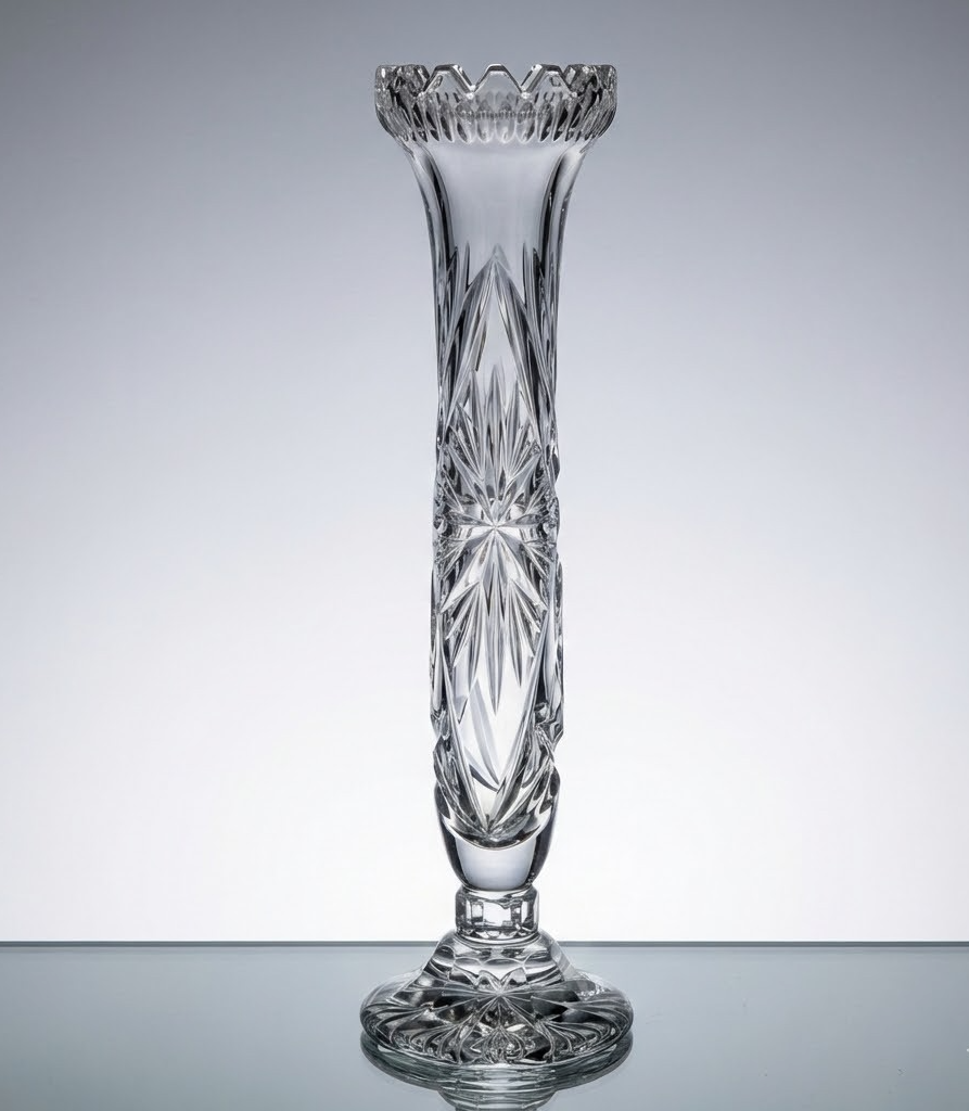 Antiquität Kerzenständer Glas 21 cm hoch Vintage Halter Sammler