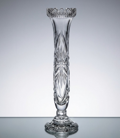 Antiquität Kerzenständer Glas 21 cm hoch Vintage Halter Sammler