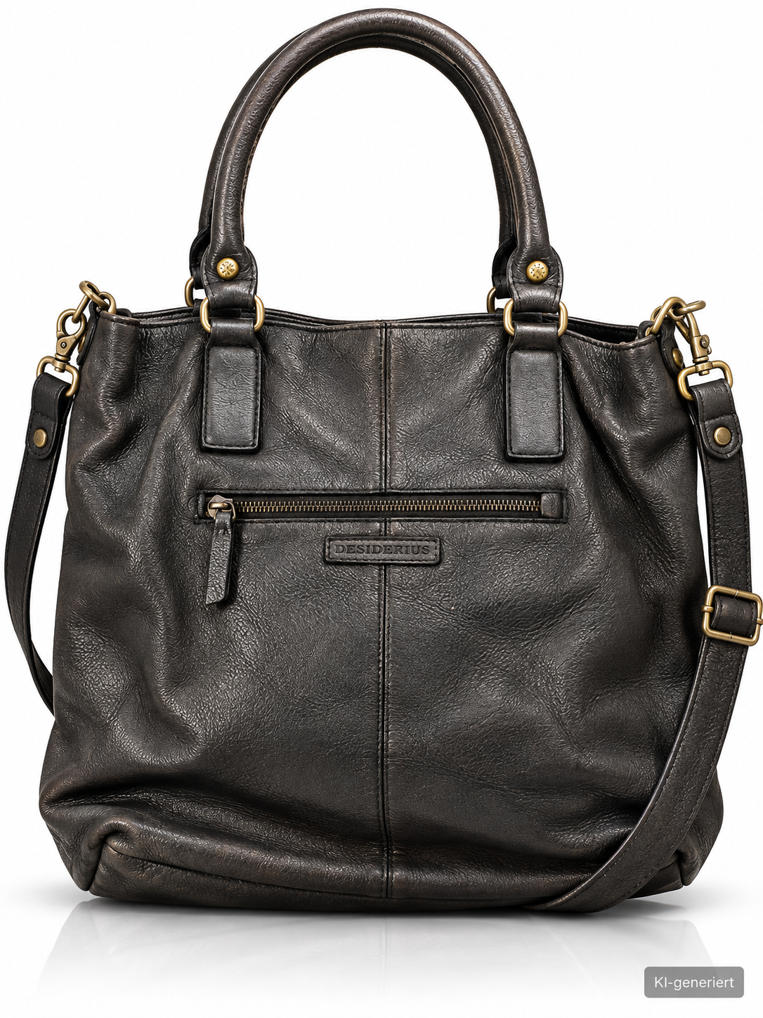 Desiderius Adriana Damen Ledertasche Schwarz Rindsleder Handtasche Schulter H3