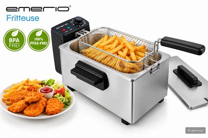 Emerio DF-132653 Fritteuse 3L 2000W Edelstahl Öl Frittiergerät Thermostat HO-A22
