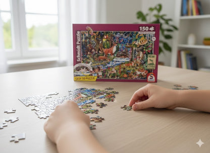 Schmidt Spiele Tiere in den Wäldern Europas Puzzle 150 Teile Kinder
