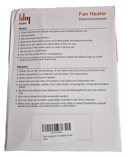 HiHHY Heizlüfter H-921, Lüfter, Wärme, Heizen