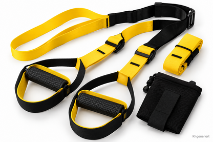 Foneso Schlingentrainer Suspension Trainer Fitness Ganzkörpertraining Gelb E2