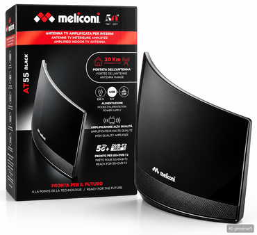 Meliconi AT55 R1 Black DVB-T2 Zimmerantenne 5G Verstärker 30km 881016 A8