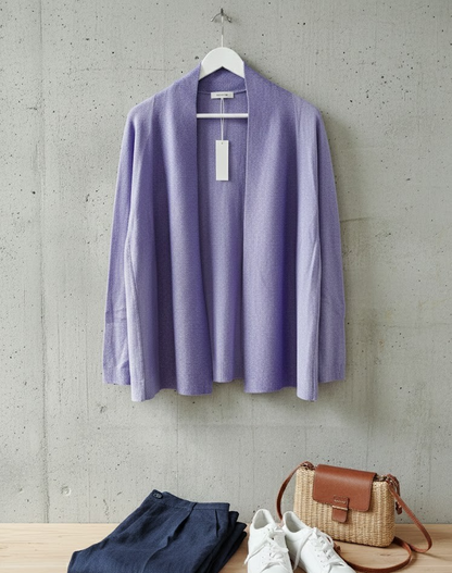 Souls by Eywasouls Damen Cardigan Gr. 38 Flieder Strickjacke langarm