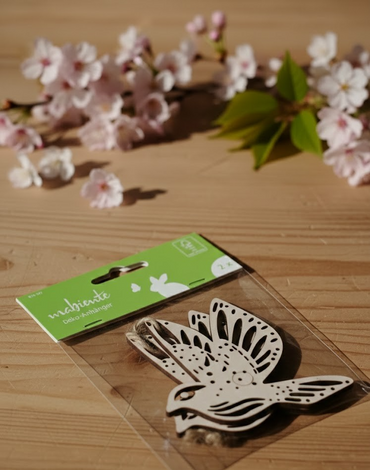 10x Wenco Deko-Anhänger Tauben Holz 2er Set Ostern Frühling Geschenk