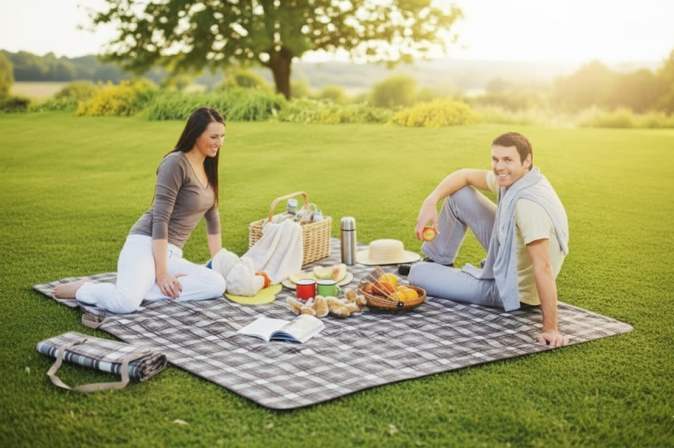 Tukan Camping Picknickdecke XXL 200x200 wasserfest Outdoor Decke Garten