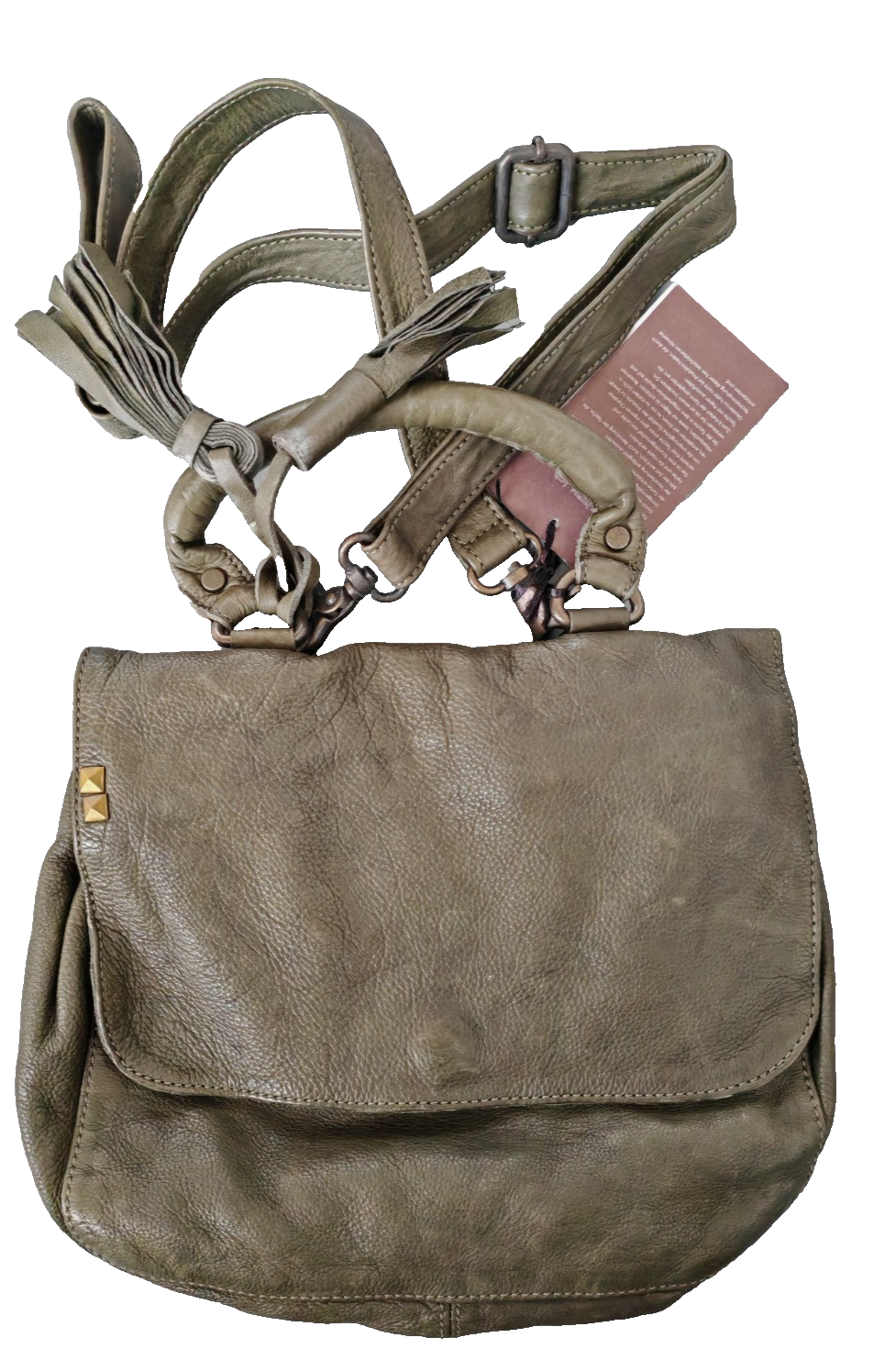 Desiderius Aemilia Ledertasche Olive Echtleder Umhängetasche Damen Vintage H2