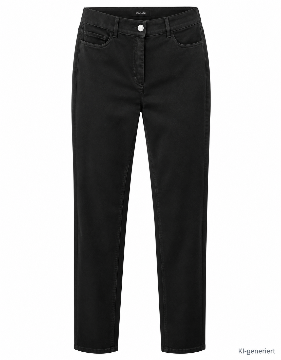 EVA LUTZ Damen Hose Kurzgröße 23 Schwarz Slim Fit Stretch Knöchellang Z
