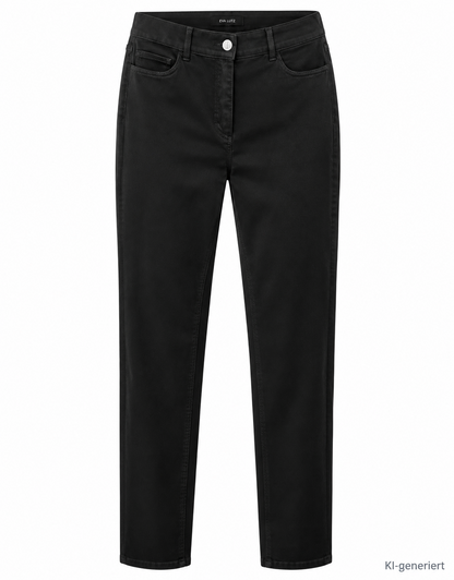 EVA LUTZ Damen Hose Kurzgröße 23 Schwarz Slim Fit Stretch Knöchellang Z