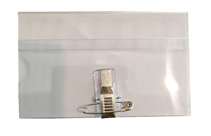 BELLE VOUS 100x Namensschilder 90x56mm Ausweishüllen Clip Nadel Transparent C6