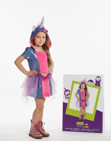 Mottoland Einhorn Kostüm Kinder Gr. 116 Mädchen Fasching Karneval