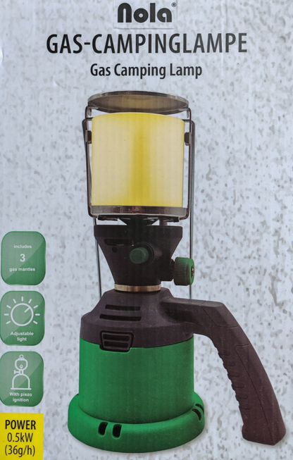 NOLA Gas-Campinglampe 930 – Outdoor Laterne inkl. 3 Glühstrümpfe
