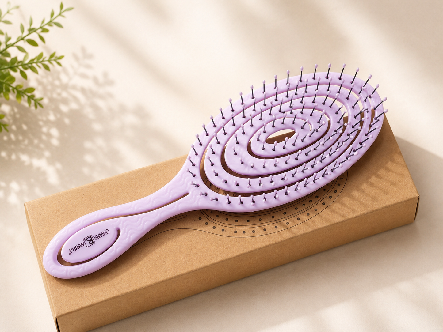 Chiara Ambra Bio Haarbürste Entwirrbürste Locken lange Haare Massagebürste C-01