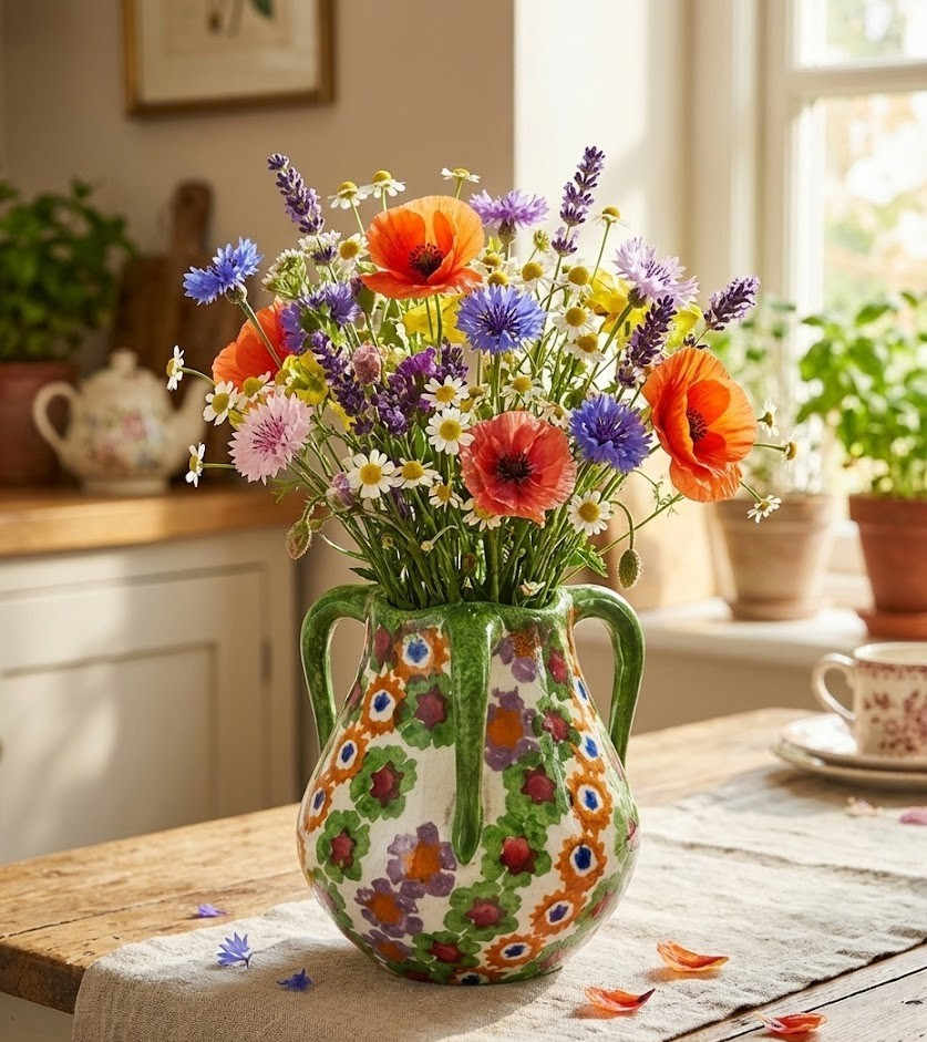 Keramik Vase 8cm Kunst Antiquität Vintage Deko Sammlerobjekt Retro