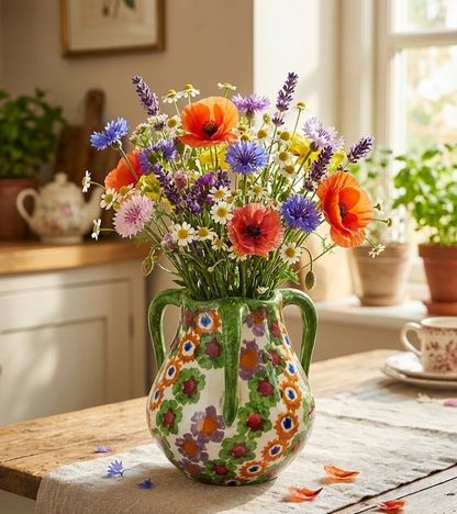 Keramik Vase 8cm Kunst Antiquität Vintage Deko Sammlerobjekt Retro