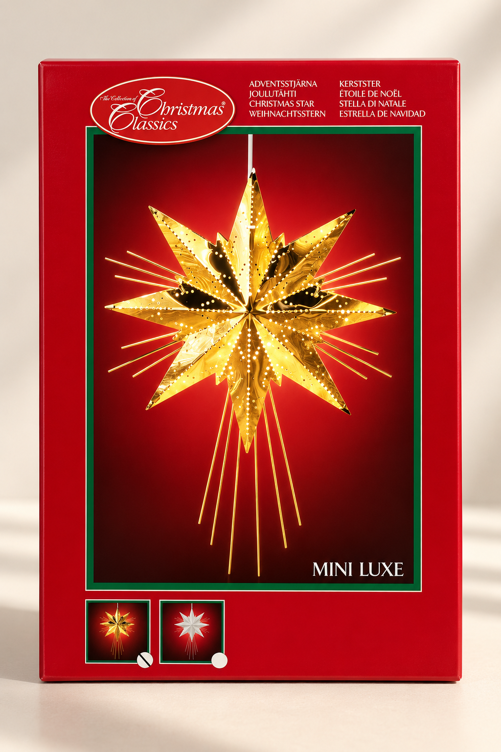 Christmas Classics Weihnachtsstern Mini Luxe Gold Fensterstern E14 25W HA33