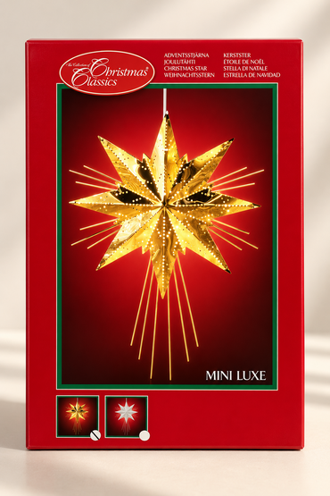 Christmas Classics Weihnachtsstern Mini Luxe Gold Fensterstern E14 25W HA33