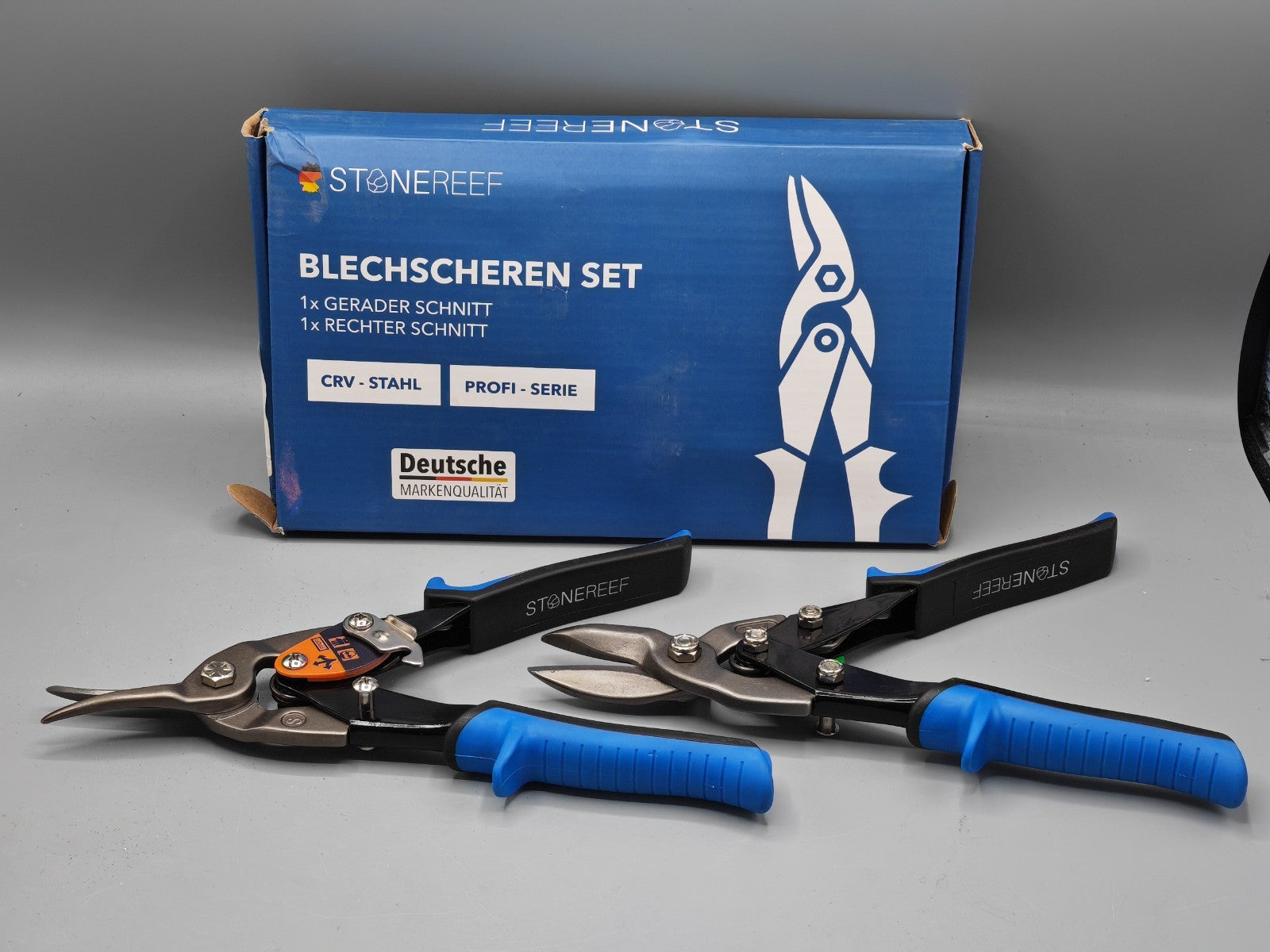 Stone Reef Blechscheren Set, 1x Gerader + 1x Rechter Schnitt
