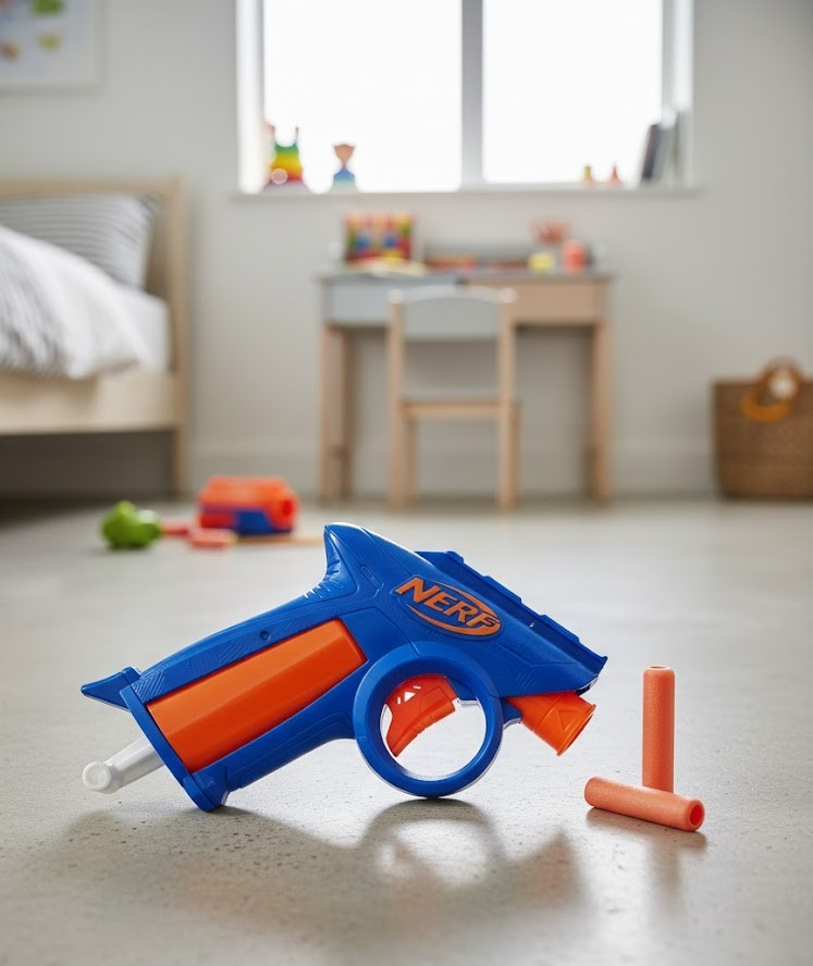 Nerf F8623EU4 N Series Flex Einzelschuss Blaster mit Spannhebel + 2 Darts