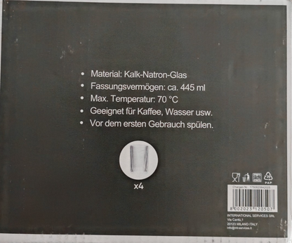 DR Home Division 4er Set Trinkgläser 445ml geriffelt Wassergläser Longdrink B5