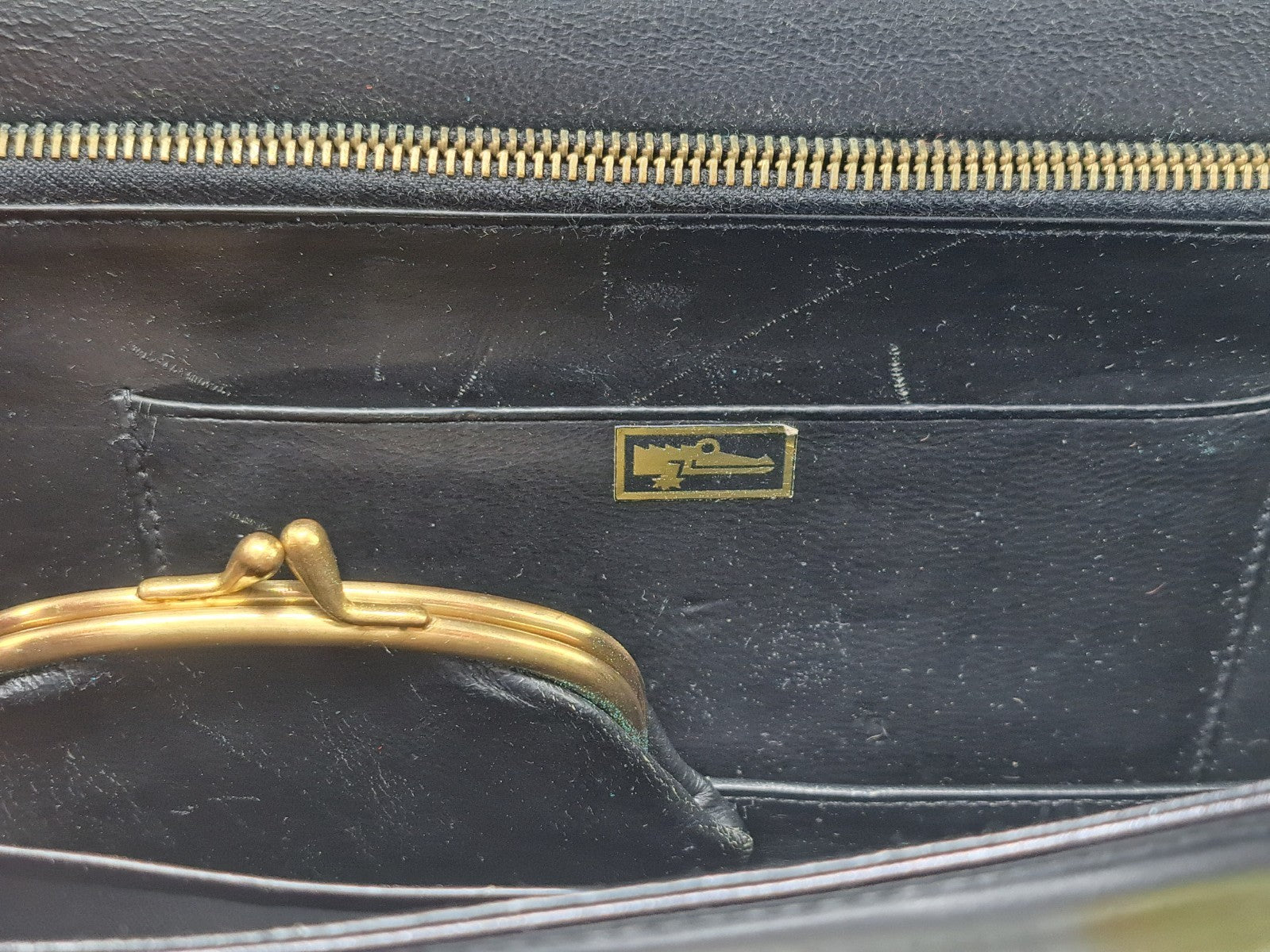 Damen Handtasche Handgetragen Schwarz, 32x14 cm