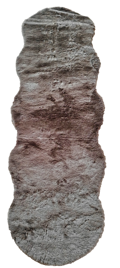 MONT CHALET Deko-Läufer Lammfellimitat 60x180cm Taupe Felloptik Waschbar A8