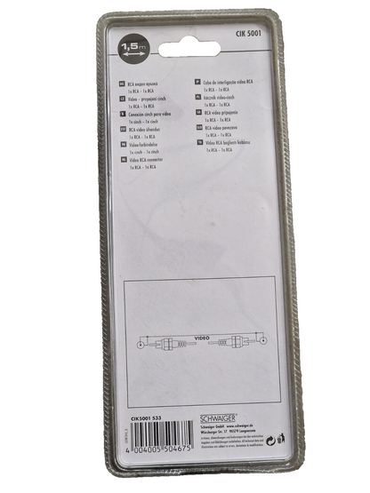 Schwaiger CIK5001 Cinch Video Kabel 1,5m AV Verbindung Audio TV