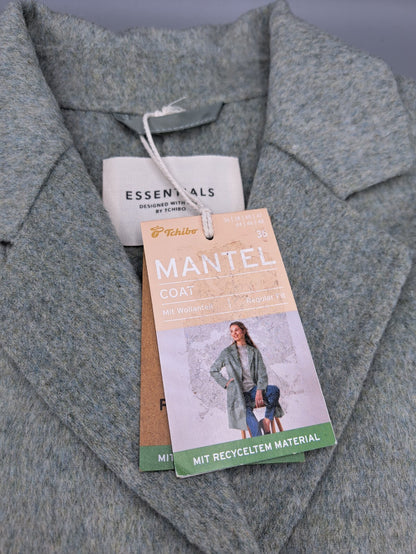 TCM Tchibo Damen Mantel Gr. 36 Mint Regular Fit Revers Übergangsmantel D3