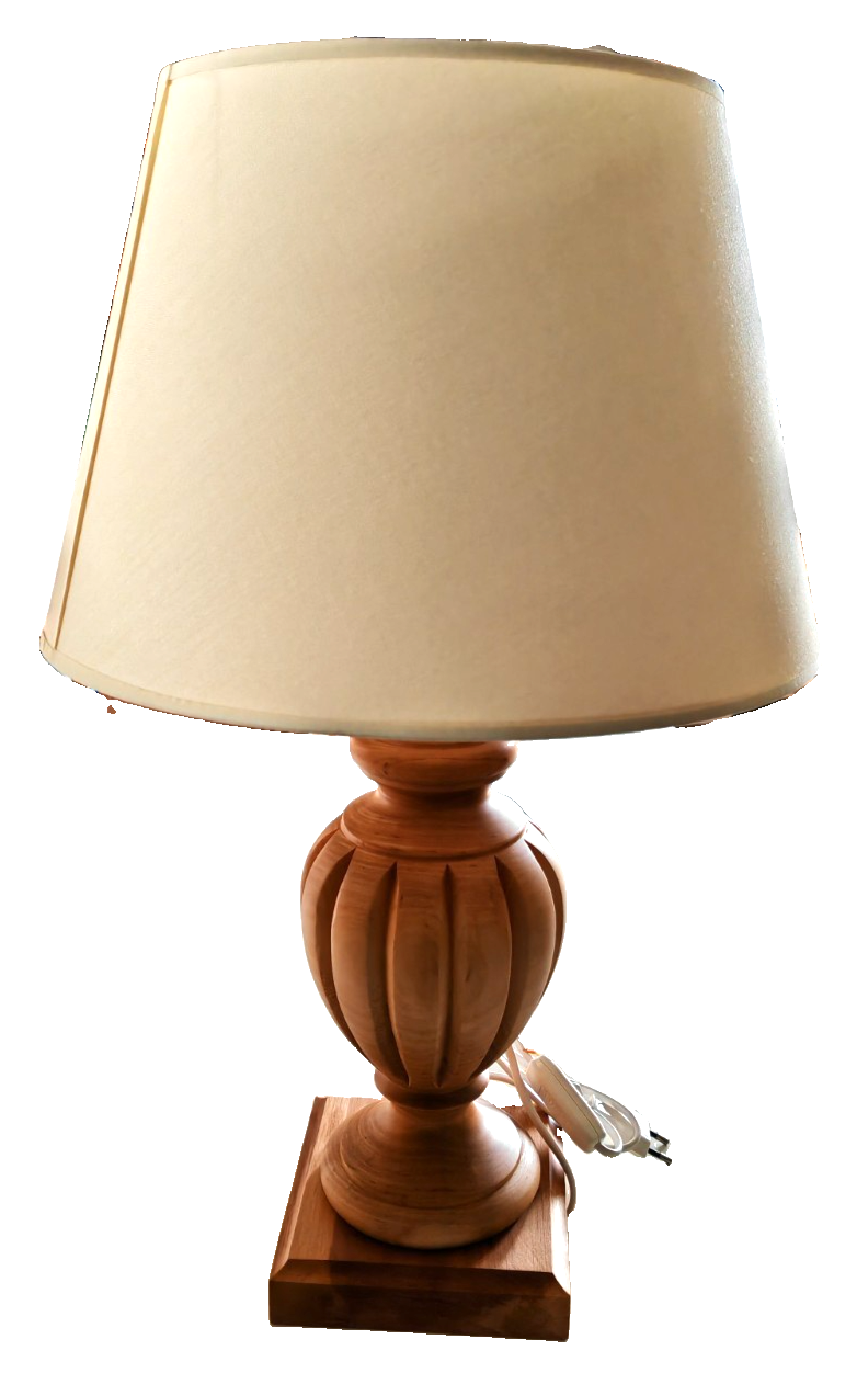 LA IL Tischlampe Frassino Holz Natur Opaco Schirm Beige 04 363 HA36