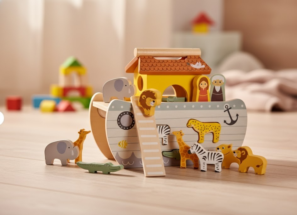 Small Foot Steckspiel Arche Noah Safari Holz Lernspiel Kinder Spielzeug