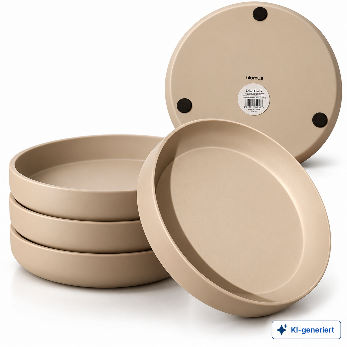 Blomus 4er Set Blumentopf Untersetzer Sand Beige Pflanzentopf Unterteller HA25