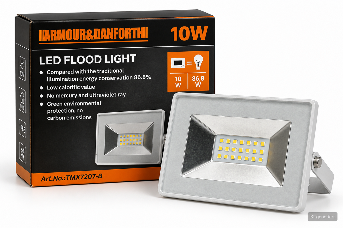 Armour & Danforth LED Flutlichtstrahler 10W 800lm IP65 Kaltweiß 6500K  HA34