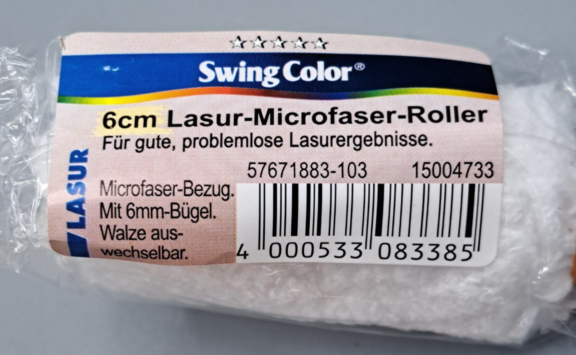 2x Swing Color 6cm Lasur Mikrofaser Roller Farbroller Malerrolle Lasurroller B1