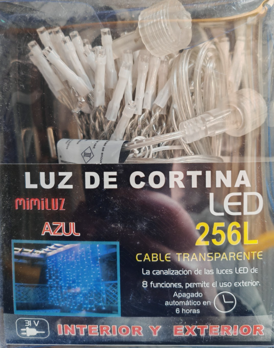 Mimi Luz LED Lichtervorhang 256 LED 31V Lichterkette Fenster Vorhang Beleuchtung