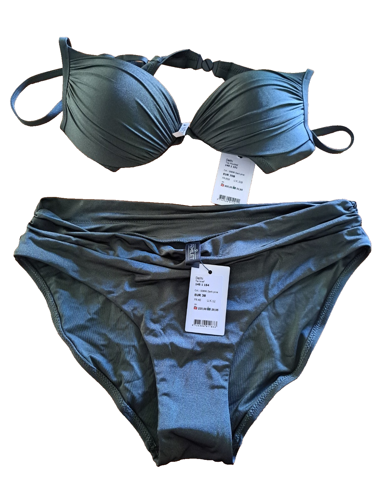 Prima Donna Delhi Bikini Gr.38 70B Dark Pine Damen Bademode elegant