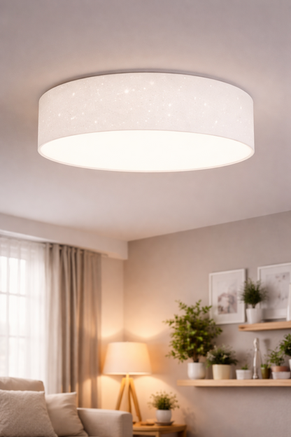 LED Deckenleuchte rund 12W – Sterneneffekt, warmweiß, Design Deckenlampe