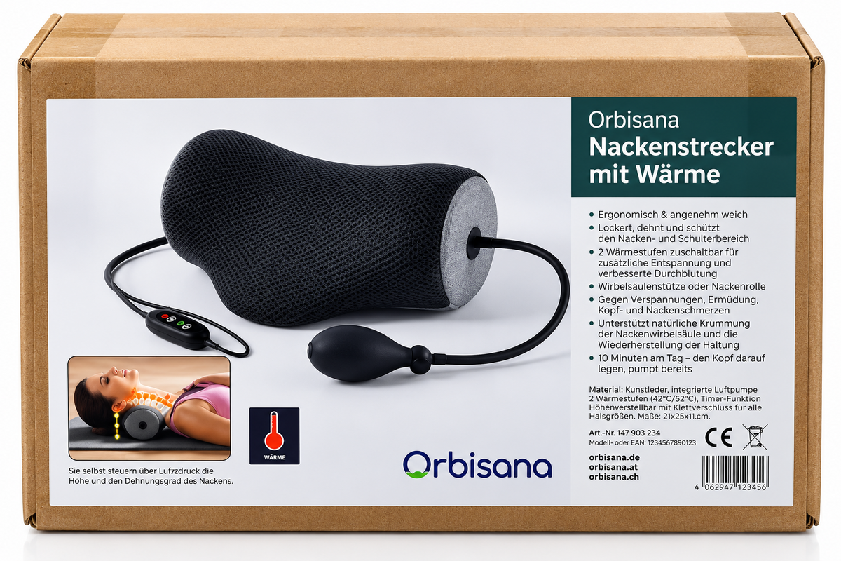 Orbisana Nackenstrecker mit Wärme Nackenkissen Nackenstütze Entspannung HA3