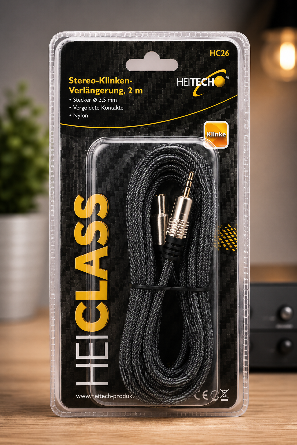 Stereo Klinkenverlängerung 3,5mm 2m Audio Kabel AUX Verlängerung