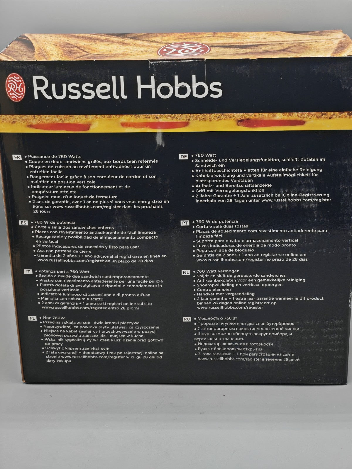 Russell Hobbs 2-Portion Sandwich Maker Toaster Toastgerät Sandwiches