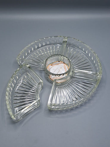 Glasschale, 5 Teile, Glas, Antiquität
