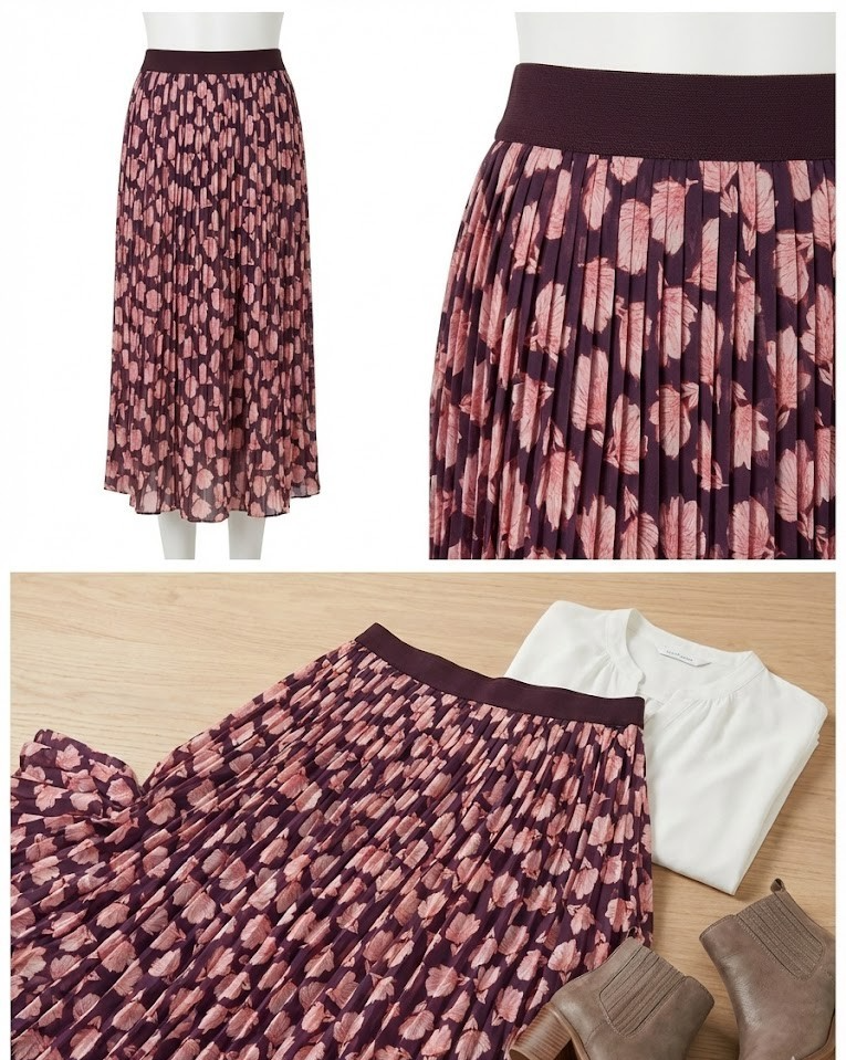 Souls by Eywasouls Maxi Rock Damen Gr. 42 Aubergine gemustert