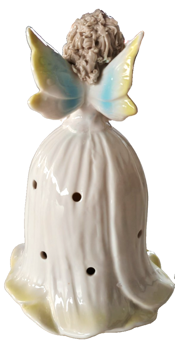 LED Elfe Engel Figur groß Keramik Weiß Schmetterlingsflügel Deko 03451 A9